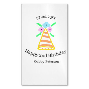 Orange hat 2. Geburtstagskinder retrurieren blumen Magnetische Visitenkarte