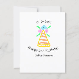 Orange hat 2. Geburtstagskinder retrurieren blumen Postkarte