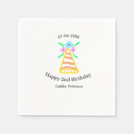 Orange hat 2. Geburtstagskinder retrurieren blumen Serviette