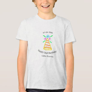 Orange hat 2. Geburtstagskinder retrurieren blumen Tri-Blend Shirt