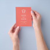 Orange-Haushaltsmonogramm Save the Date Flyer (Gruppe)