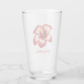 Orange hawaii Hibiskus Glas (Rückseite)
