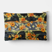 Orange Hawaiian Hibiskus Aloha Shirt Kleiner Beute Zubehörtasche (Rückseite)