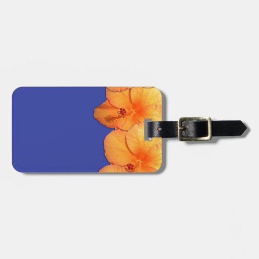 Orange Hawaiian Hibiskus Blume Gepäckanhänger (Vorderseite horizontal)