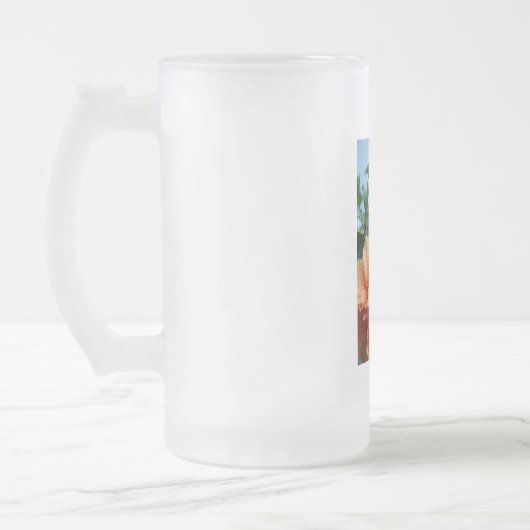 Orange Hawaiian Hibiskus Blume Mattglas Bierglas (Links)