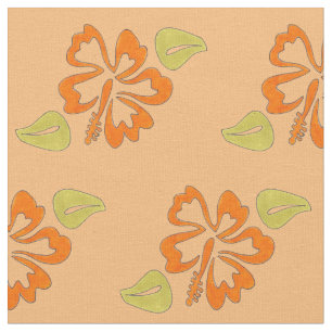 Orange Hawaiian Hibiskus Tropical Island Blume Stoff