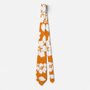 Orange Hawaiian Pattern Krawatte