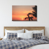 Orange Hawaiian Sunset Sky mit Palmen Leinwanddruck (Insitu (Schlafzimmer))