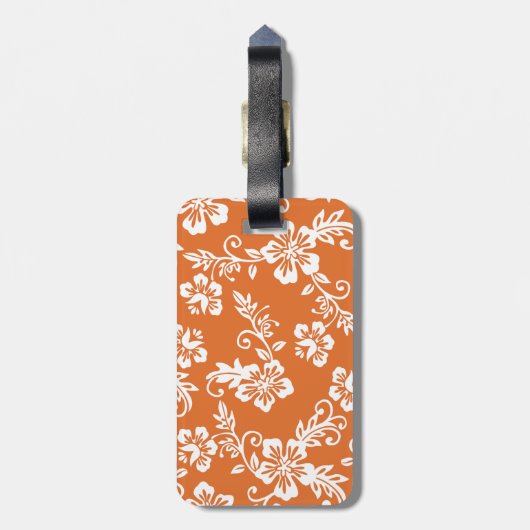Orange hawaiischer Druck-Gepäckanhänger Gepäckanhänger (Rückseite vertikal)