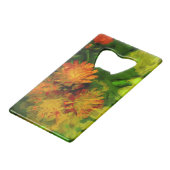 Orange Hawkweed Blüten Abstrakter Impressionismus Kreditkartenflaschenöffner (Vorderseite Schrägansicht)