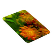 Orange Hawkweed Blüten Abstrakter Impressionismus Magnet (Rechte Seite)