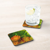 Orange Hawkweed Blüten Abstrakter Impressionismus Untersetzer (Rechte Seite)