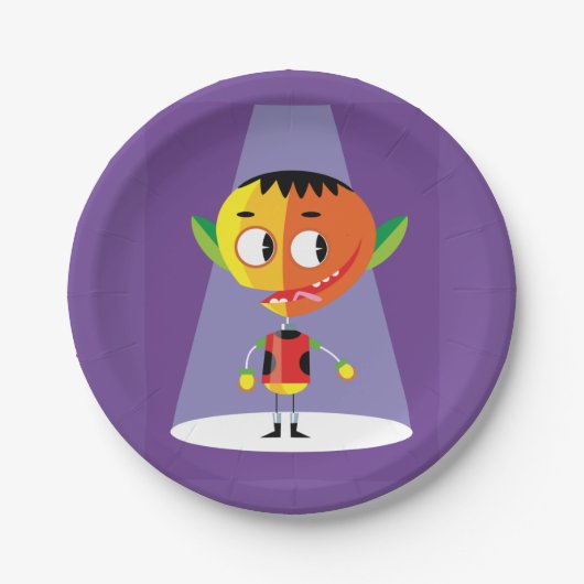 Orange Head Character Pappteller (Vorderseite)