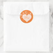 Orange Heart and Rose Liebe Stickers (Tasche)