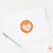 Orange Heart and Rose Liebe Stickers (Umschlag)