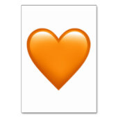 Orange Heart - Emoji Tischnummer (Vorderseite)