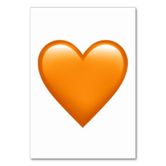 Orange Heart - Emoji Tischnummer (Vorderseite)