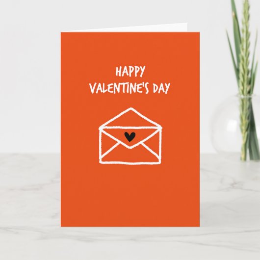 Orange Heart Envelope Card Karte (Vorderseite)