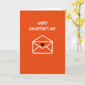 Orange Heart Envelope Card Karte (Gelbe Blume)