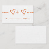Orange Heart Equation Platzkarte (Vorne/Hinten)