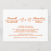 Orange Heart Equity Wedding Invite