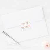 Orange Heart Equity Wedding Stickers (Umschlag)