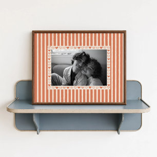 Orange Heart Fotoplakat - Individuelles Geschenk Poster