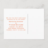 Orange Heart Math Graph Save the Date Postkarte (Rückseite)