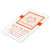 Orange Heart Math Graph Speichern Sie das Date Mag Magnet (Linke Seite)