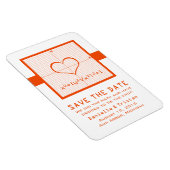 Orange Heart Math Graph Speichern Sie das Date Mag Magnet (Rechte Seite)