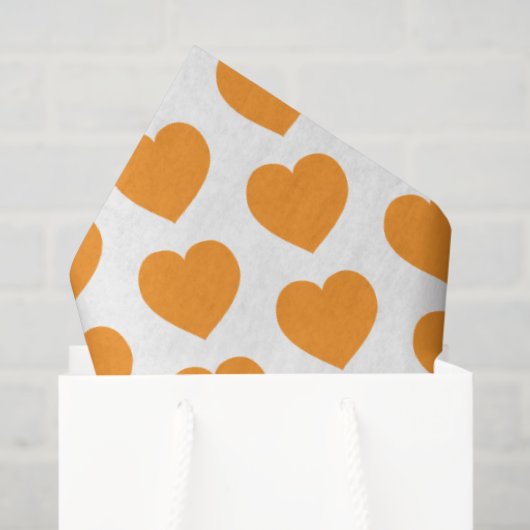 Orange Heart Modern Happy Love Notes Love Seidenpapier (Geschenktüte)