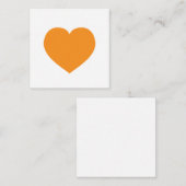 Orange Heart Moderne Liebe Note Summer Fall Mitteilungskarte (Vorne/Hinten)