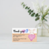 Orange Heart Niedlich Baby Bunny Rabbit Vielen Dan Begleitkarte (Stehend Vorderseite)