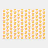 Orange Heart Polka Dot Abstraktes Muster Geschenkpapier Set (Vorderseite 3)