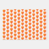 Orange Heart Polka Dot Abstraktes Muster Geschenkpapier Set (Vorderseite 2)