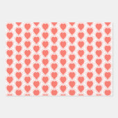 Orange Heart Polka Dot Abstraktes Muster Geschenkpapier Set (Vorderseite)