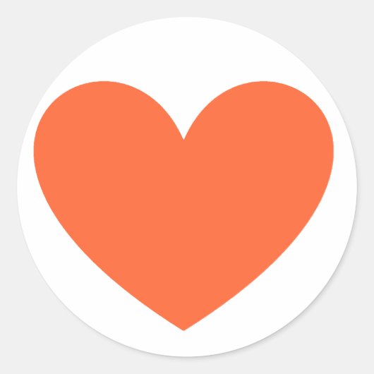 Orange Heart Runder Aufkleber (Vorderseite)