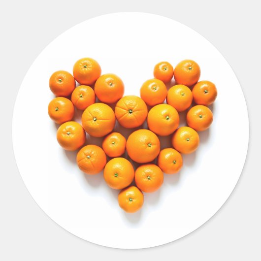 Orange Heart Runder Aufkleber (Vorderseite)