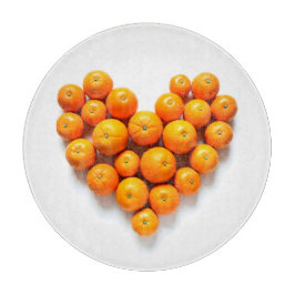 Orange Heart Schneidebrett