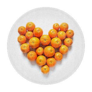 Orange Heart Schneidebrett