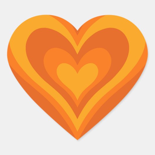 Orange Heart Sticker (Vorderseite)
