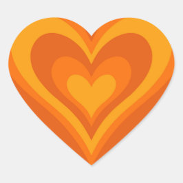 Orange Heart Sticker