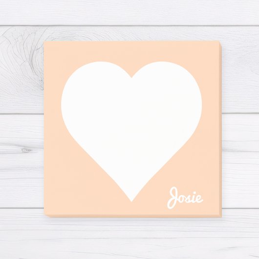 Orange Heart Sticky Notes mit Name Post-it Klebezettel