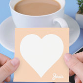Orange Heart Sticky Notes mit Name Post-it Klebezettel