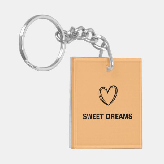 ORANGE HEART SWEET DREAM EINFACH MINIMAL SCHLÜSSELANHÄNGER (Vorderseite links)