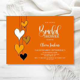 Orange Heart Theme Bridal Shower Einladung