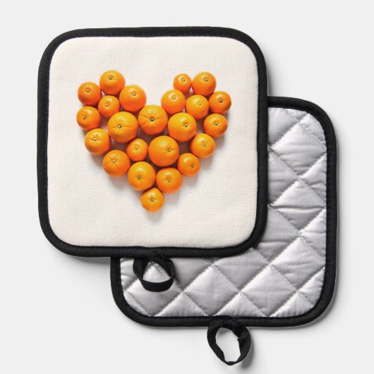 Orange Heart Topflappen (Vorderseite/Rückseite)