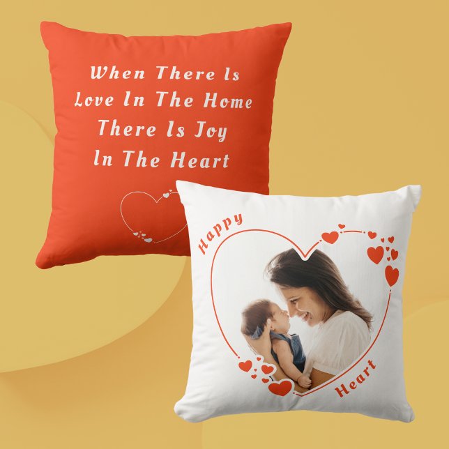Orange Hearts Custom Foto Throw Pillow Kissen (Von Creator hochgeladen)