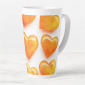 Orange Hearts Digitale Kunst Milchtasse (Rechte Ecke)