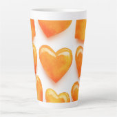 Orange Hearts Digitale Kunst Milchtasse (Vorderseite)